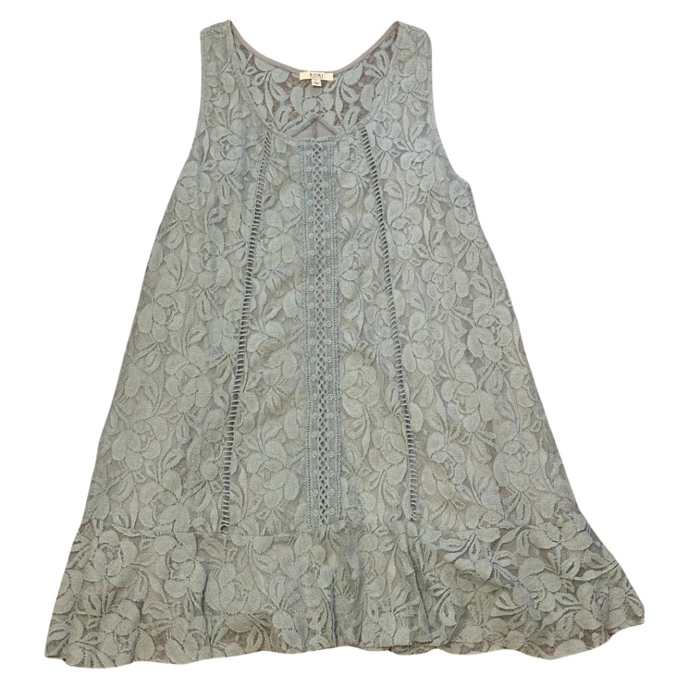 Whimsical Sage Green Lace Dress Size L